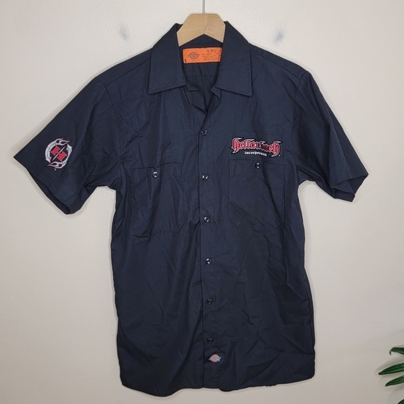 Hellanbach Dickie's | 3D Work Shirt in Black & Red - Picture 1 of 6